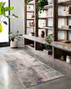 Loloi Teagan Collection TEA-07 Natural/Denim 2'-8" x 7'-6" Runner Rug, Soft - Image 4