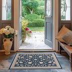 EVERGRACE Area Rugs for Entryway 2x3, Boho Floral Faux Wool Indoor Outdoor by EverGrace