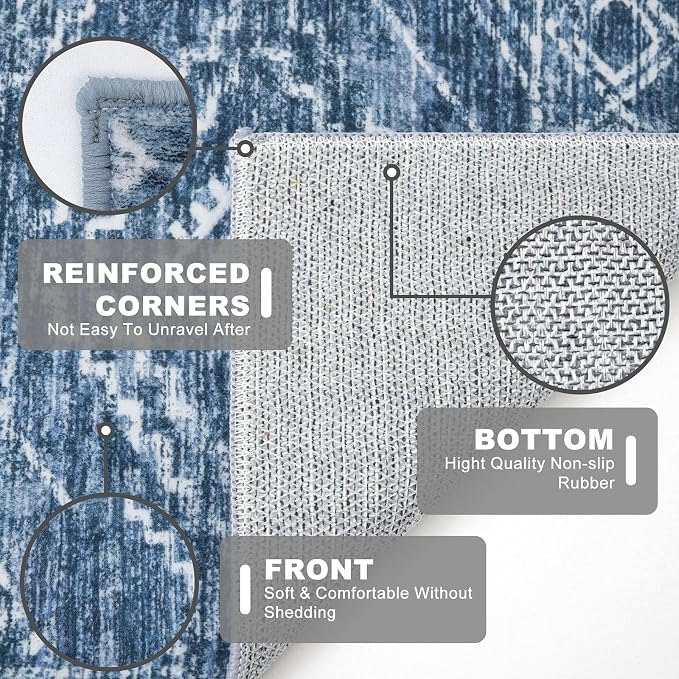 KILOCOCO Small Rug 2'x3' Entryway Rug Door Mat Indoor Soft Non Slip Printed - Image 5