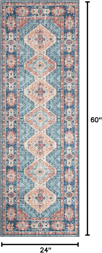 Loloi Skye Collection SKY-03 Turquoise/Terracotta 2'-0" x 5'-0" Accent Rug - Image 2