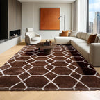 ONASAR 5x7 Area Rugs for Living Room Bedroom, Washable Fluffy Brown and White by ONASAR