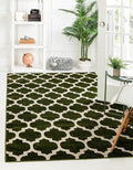 Rugs.com Lattice Collection Rug – 9' x 12' Dark Green Medium Rug Perfect by Rugscom