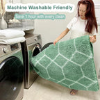 ONASAR Rugs for Living Room Bedroom, 5x8 Washable Fluffy Sage Green and White - Image 5