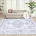 Area Rug 4x6 Vintage Rug, Machine Washable Vintage Distressed Medallion Rug by XLUEZ
