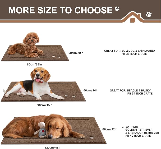 BEQHAUSE Dog Door Mat for Muddy Paws 24"x36" Dirt Trapper Absorbent Doormat Non - Image 7