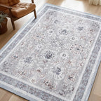 Phantoscope Washable Area Rug 8'x10' Non-Slip, Vintage Neutral Rugs by Phantoscope