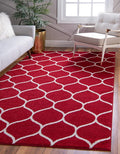 Rugs.com Lattice Frieze Collection Rug – 4' x 6' Red Medium Rug Perfect by Rugscom