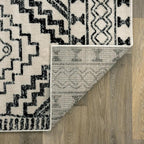 Rugshop Cream and Black Southwestern Tribal Area Rug – Boho Geometric Diamond - Image 6