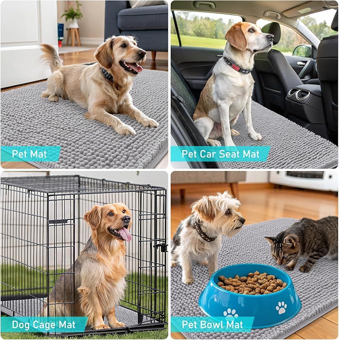 OLANLY Dog Door Mat for Muddy Paws 70x32, Absorbs Moisture and Dirt, Absorbent - Image 7