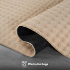 CAMILSON Modern Beige Non Slip Door Mat Rug 2x3 Ultra Soft High Pile Entryway - Image 8