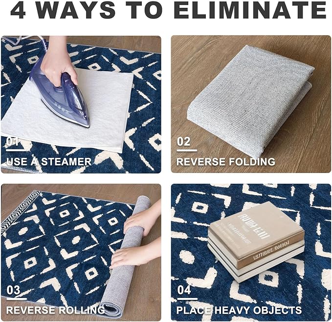 KILOCOCO Living Room Rug 5x7 Area Rug Printed Boho Washable Bedroom Rugs Non - Image 3