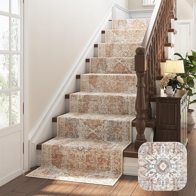 jinchan Runner Rug 2x8 Hallway Rug Kitchen Washable Runner Vintage Mat Retro - Image 8