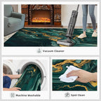 3x6 Abstract Marble Bedroom Rug Under Bed - Image 7