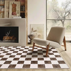 EVERGRACE Checkered Plaid Area Rug 4x6, Soft Fuzzy Faux Wool Rugs Washable Anti by EverGrace