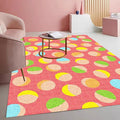 Retro Pink Yellow Green Polka Dot Texture Rug 7x10 Non Slip Washable Soft Area by Mamatong