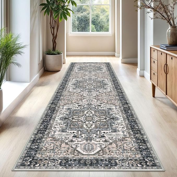 KOZYFLY Long Runners for Hallways 3x10 Ft Washable Kitchen Rug Faux Wool - Image 2