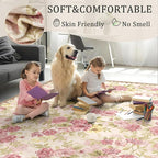 4x6 Machine Washable Area Rug for Living Room, Kids and Pets Friendly for - Image 4