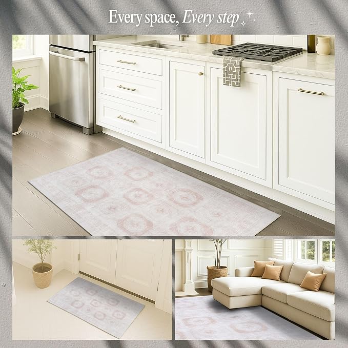 Fame Rugs Turkish Rug. Washable Vintage Oriental Antique Inspired Traditional - Image 5