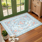 GarveeHome 2x3 Floral Area Rug Non Slip Entryway Mat Low Pile Stain Resistant by GarveeHome
