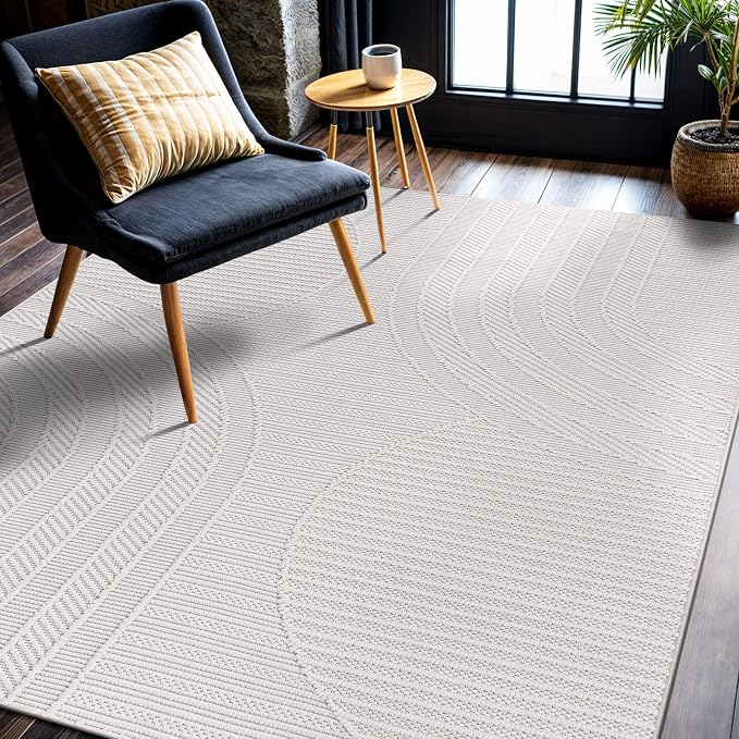 CAMILSON Micro Loop Rug 6x9 Modern Luxury Geometric Arch Area Rugs Soft High - Image 8