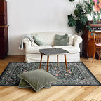 3x5 Washable Area Rug Floral Dark Green Entryway Small Rug Vintage Forest Low - Image 7