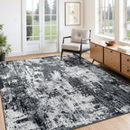 Washable Area Rugs 4'x5' Non-Slip Modern Abstract Soft by RELEANY