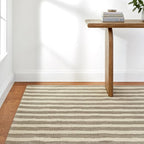 Dash & Albert Silas Stripe Grey Hand Micro Hooked Wool Rug, 3 X 5 Feet - Image 3