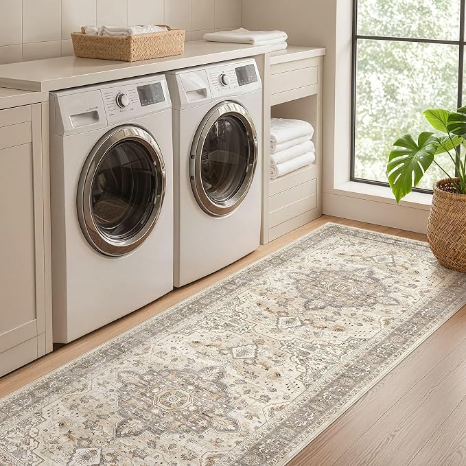 Runner Rug Kitchen Washable Rugs: 2x6 Non-Slip Boho Soft Vintage Stain - Image 4