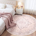 Area Rugs 5ft Washable Non-Slip, Floral Vintage Distress Print Pattern by RELEANY