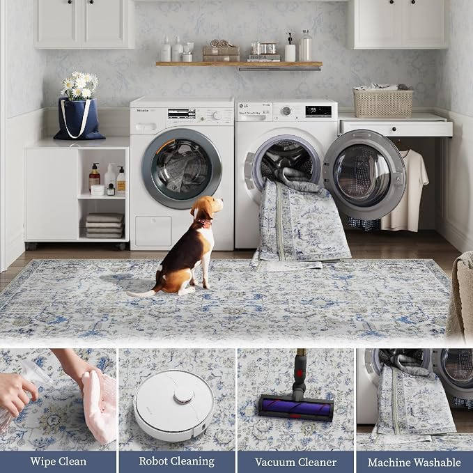 jinchan Kalen Runner Rug 3x7 Washable Area Rug Soft Indoor Floor Cover Thin - Image 7