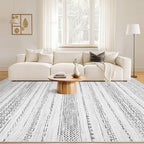 Nakagishi 9x12 Area Rug Living Room: Washable Boho Large Neutral Modern Soft - Image 4
