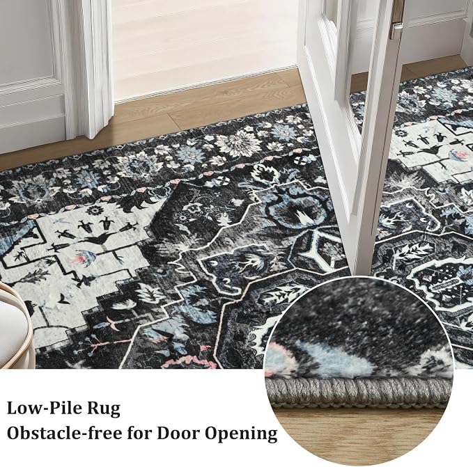 Beglad Area Rugs 5x7 for Living Room, Washable Vintage Rugs -Low Pile Soft - Image 9