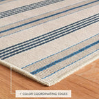 Dash and Albert Nimes Ticking Machine Washable Area Rug - Image 4