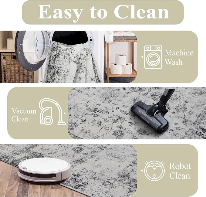 Washable 6x9 Area Rug for Living Room, Carpet for Bedroom Dining Room, Non - Image 6