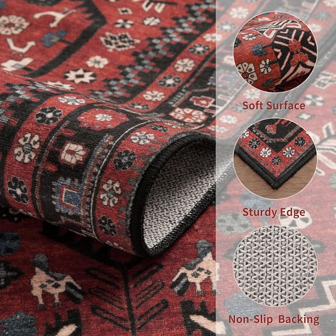 Ciicool 3x5 Area Rug, Washable Boho Rugs - Image 4