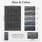 Charcoal Black Area Rug 6x9, Vintage Earth Tone Dark Rugs - Image 2