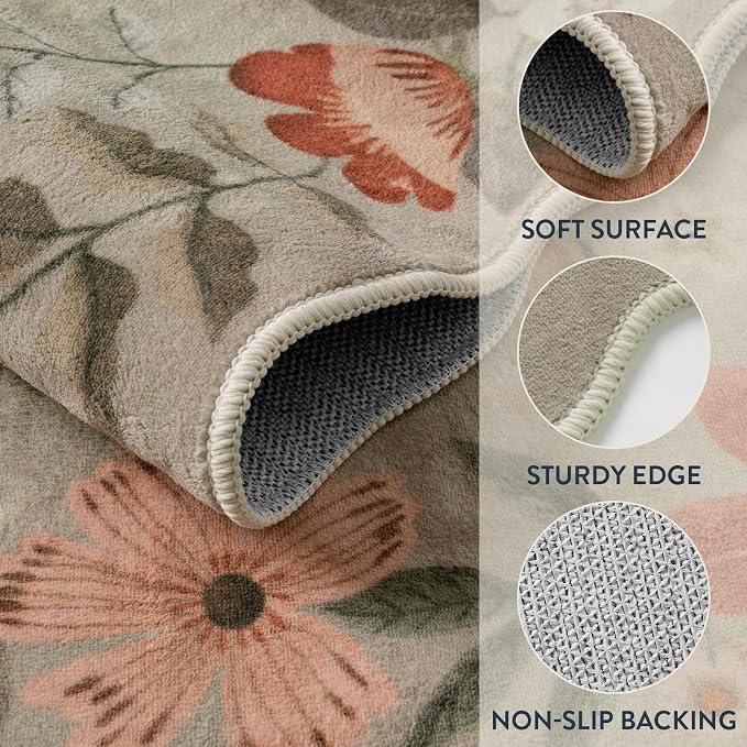 Lahome Floral Runners for Hallways, Soft Washable Runner - Image 7