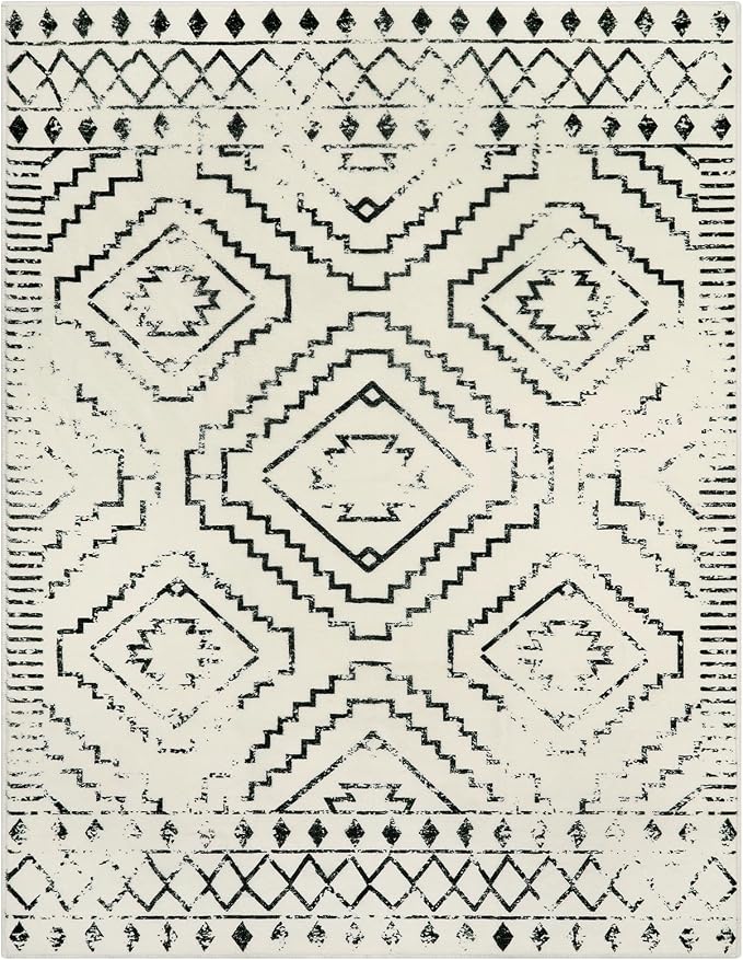 Wonnitar Moroccan Washable Rugs 5x7, Large White Tribal Area Rug - Image 8