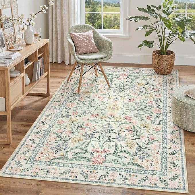 Lahome Boho Rugs for Living Room 5x7, Machine Washable Area Rugs Non-Slip by Lahome