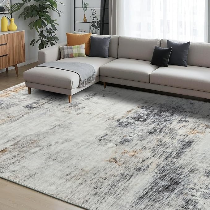 Toneed Abstract Area Rug 5x7 Modern Washable Rug Soft Non Slip Rug Low Pile - Image 2