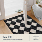 Lahome Washable Kitchen Runner Rug, 2x7 Black and White Hallway Runner Rugs - Image 5