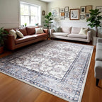 Area Rug for Living Room, 6x9 Machine Washable Non Slip Large Faux Wool Throw - Image 2
