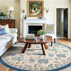 jinchan Elora 8ft Floral Round Rug - Image 4