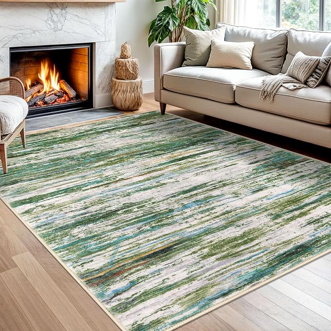 5x7 Modern Abstract Area Rug for Bedroom, Non-Slip Non-Shedding Rugs for Living by SiiloomRug