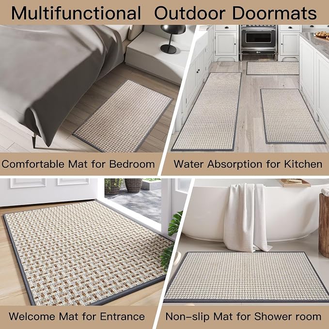 Door Mat Entrance 24"x35", Dirt Resistant and Absorbent, Non-Slip Rubber - Image 8