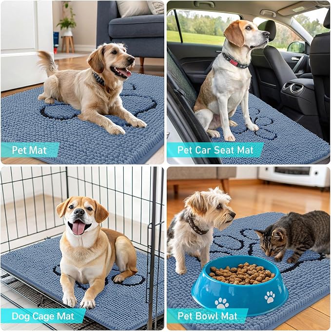 OLANLY Dog Door Mat for Muddy Paws 36x24, Paw Print Design, Absorbs Moisture - Image 7