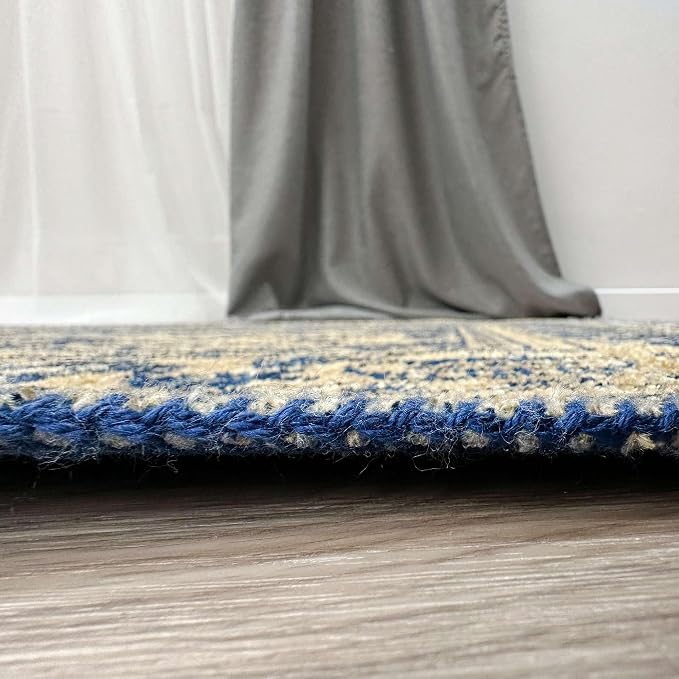 Alfa Rich 5x8 Gold Navy Blue Washable Area Rugs - Image 6