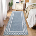 Washable Runner Rug 2x10 Modern Bordered Hallway Runner Rug Non Slip Kitchen by GarveeHome