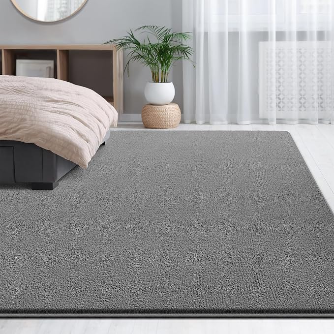 Large Area Rugs for Living Room Bedroom, 7x10 Feet Grey Rug, Minimalist Modern - Image 8