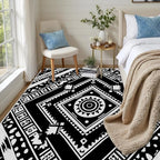 Area Rugs for Living Room 7x9, Moroccan Washable Low Pile Rug, Boho Neutral - Image 3